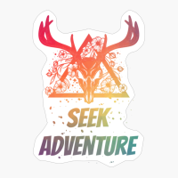 Seek Adventure Deer Skull With Flowers Design With Bright Colors
