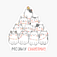 Cute Cats Wishing Merry Christmas - A Funny Xmas Gift For A Cat Lover