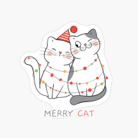 Cute Cats Celebrating Christmas Together - A Funny Xmas Gift For A Cat Lover