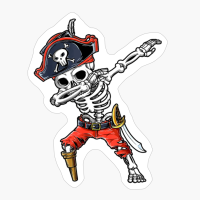 Dabbing Skeletone Pirate Halloween Kids Jolly Rogger Skeleton