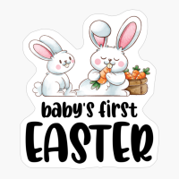 White Bunny Baby's 1st Easter - Baby's First Easter