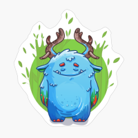 Cute Burly Friendly Monster In Forest