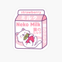 Strawberry Cat Japanese Neko Milk