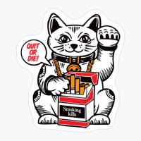 Lucky Cat Cigarette Box Smoking Kills Maneki-neko