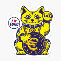 Lucky Fortune Cat Euro Coin Character Design