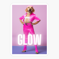 Golden Retriever Girl In Pink: "GLOW"