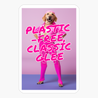 Golden Retriever Girl In Pink: "Plastic-free, Classic Glee"