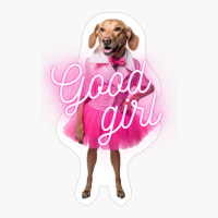 Golden Retriever Girl In Pink: "Good Girl"