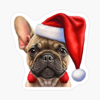 Baby Frenchie With Santa Hat