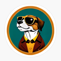 Cool Dog In Glasses And Suit. Pet Lovers, Dog Dad, Dog Mom