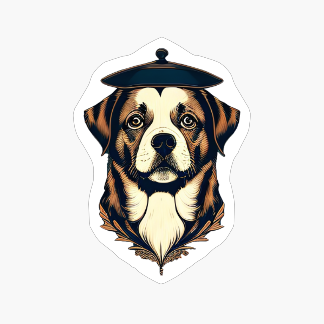 Adult Dog In A Beret Hat, Dog Lovers