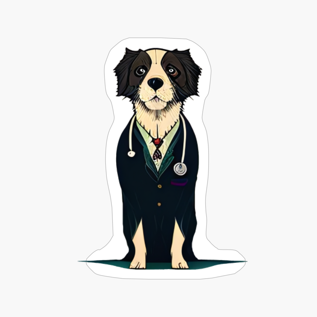 Dog In A Suit As A Doctor, Dog Lovers, The Dogtor