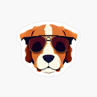Cool Dog With Sunglasses, Head Portrait