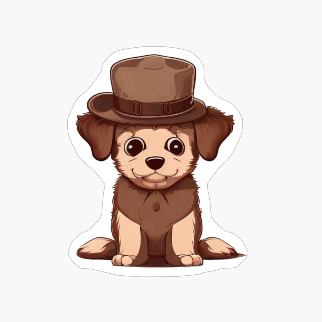 Cute And Adorable Puppy With A Hat, Dog Lovers