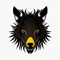 Abstract Wolf In Tatoo Style, Wild Wolf Head