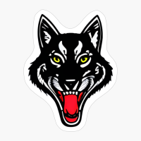 Wolf Head In Tattoo Tribal Style, Smiling Wolf