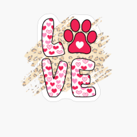 Love Dog Paw Valentine