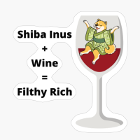 Cute Shiba Inu And Wine Lover Equals Crypto Rich