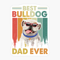 Best Bulldog Dad Ever Retro