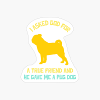 I Asked God For A True Friend And He Gave Me A Pug Funny Dog