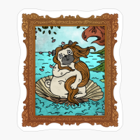 Pug Art Funny Dog Mermaid Lovers