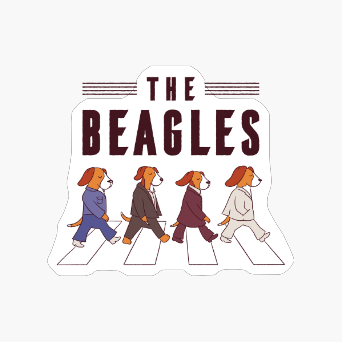 The Beagles Dog Cute Funny Animal Vintage Rock Music Band Lovers