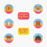 Cute Retro Dog Breeds - With Quotes Six Pack
