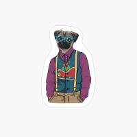 Hipster Xmas Pug Dog Shirt With Glasses Cute Pugs Lover Gift