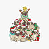 Pug Christmas Dog Tree Dog Santa Xmas Gifts