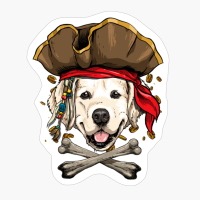 Golden Retriever Pirate Dog Halloween Jolly Roger Gift
