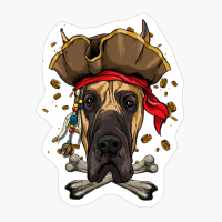 Great Dane Pirate Dog Halloween Jolly Roger Gift