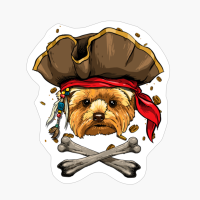Yorkshire Terrier Pirate Dog Halloween Jolly Roger Gift