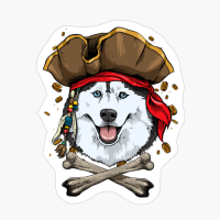 Siberian Husky Pirate Dog Halloween Jolly Roger Gift