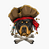 Rottweiler Pirate Dog Halloween Jolly Roger Gift