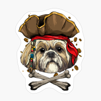 Shih Tzu Pirate Dog Halloween Jolly Roger Gift