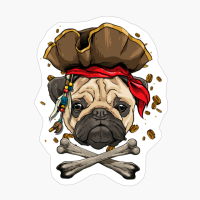 Pug Pirate Dog Halloween Jolly Roger Gift