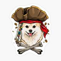 Pomeranian Pirate Dog Halloween Jolly Roger Gift
