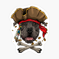 Pit Bull Pirate Dog Halloween Jolly Roger Gift
