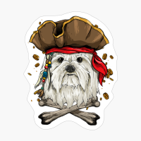 Maltese Pirate Dog Halloween Jolly Roger Gift