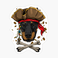 Dobermann Pirate Dog Halloween Jolly Roger Gift