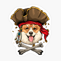 Corgi Pirate Dog Halloween Jolly Roger Gift