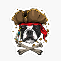 Boston Terrier Pirate Dog Halloween Jolly Roger Gift