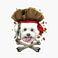 Bichon Frise Pirate Dog Halloween Jolly Roger Gift