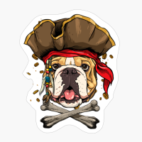 American Bulldog Pirate Dog Halloween Jolly Roger Gift