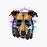 Music Greyhound DJ With Headphones