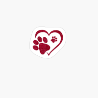 Paw Print Heart Dog Cat Owner Lover Girl Valentine
