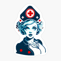 Old School Nurse In Lithograph Style