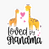 Giraffes And Pink Hearts Gift For Grandbaby Loved By Grandma