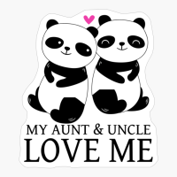 Black Pandas Pink Heart My Aunt And Uncle Love Me
