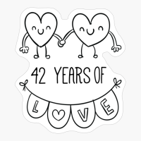 Doodle Hearts 42nd Anniversary - 42 Years Of Love